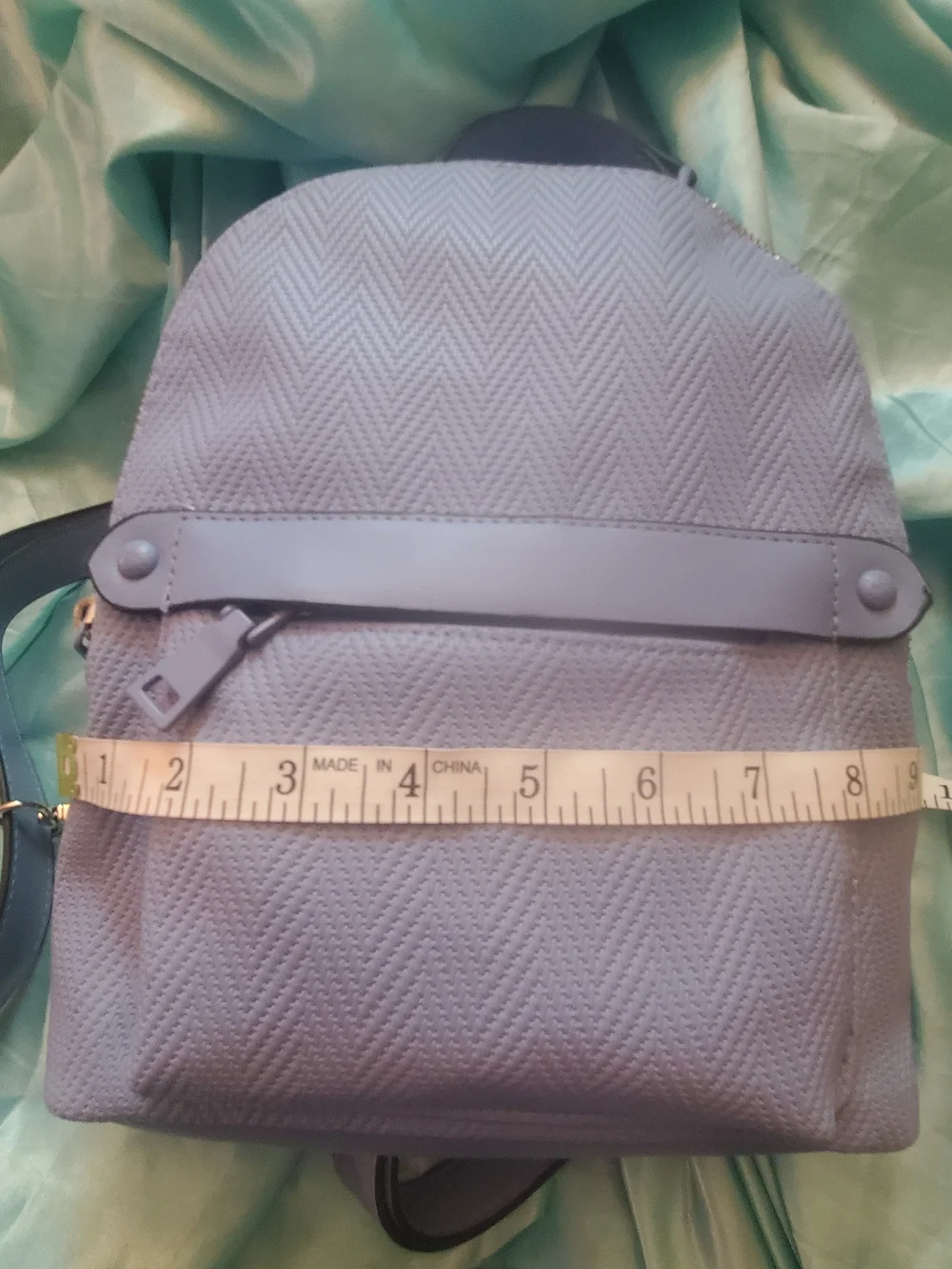 Steve Madden Light Blue Mini Backpack with Silver Hardware